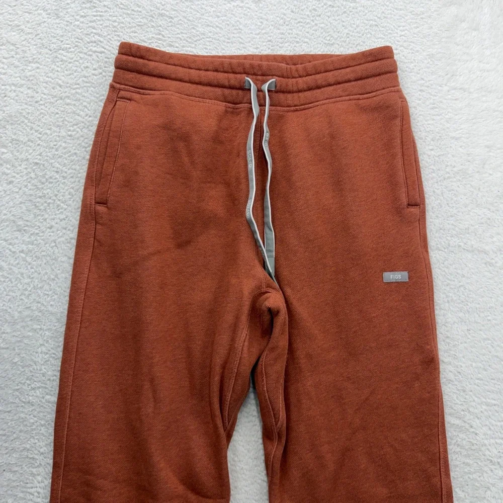 Figs Tansen Jogger Pants Rust Orange Fleece Lined W22LW2006 Mens XS